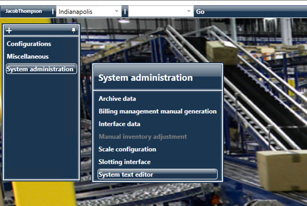 SCALE desktop application navigation to System Text Editor